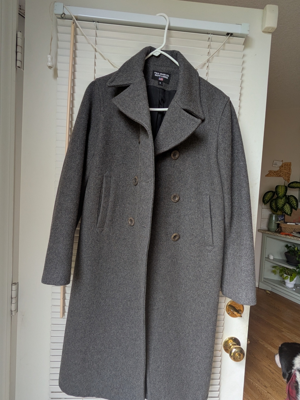 Polo Jeans Co. Ralph Lauren Gray Double-Breasted Coat Size Small